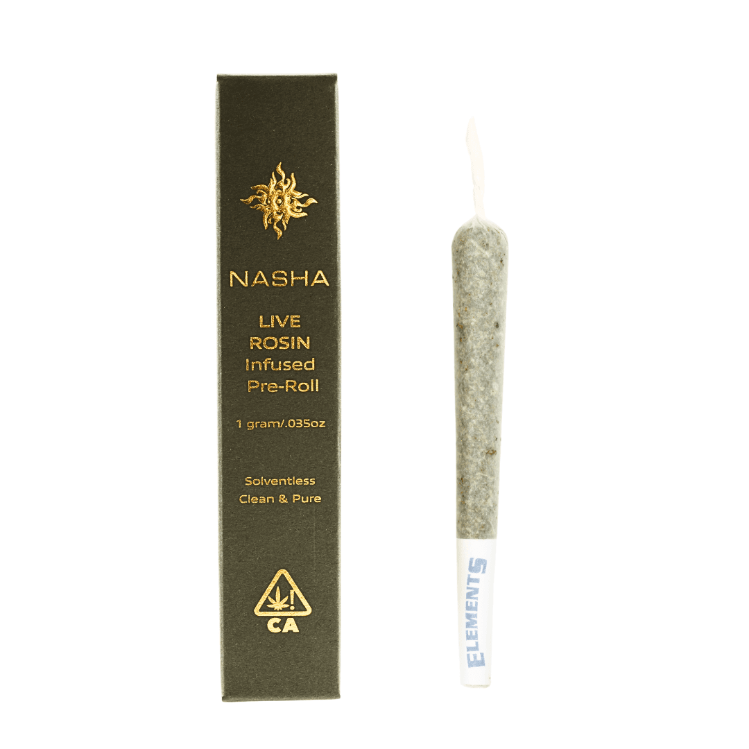 Nasha Live Rosin Infused Preroll 1g Indica Kept Secret x GMO OZ
