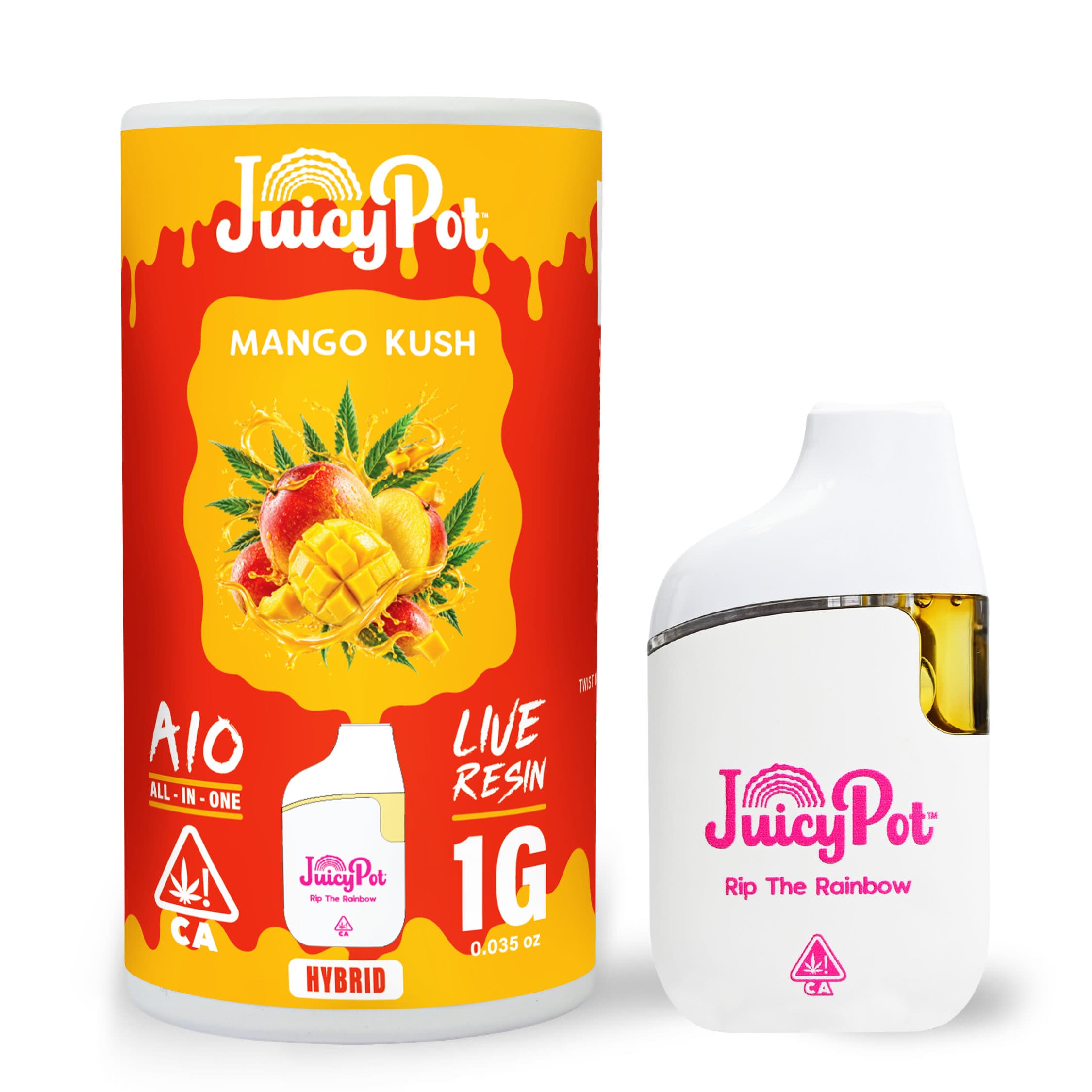 JuicyPot Live Resin All-In-One 1g Hybrid Mango Kush