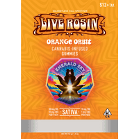 Emerald Sky Live Rosin Gummies 10ct 100mg Sativa Orange Orbit