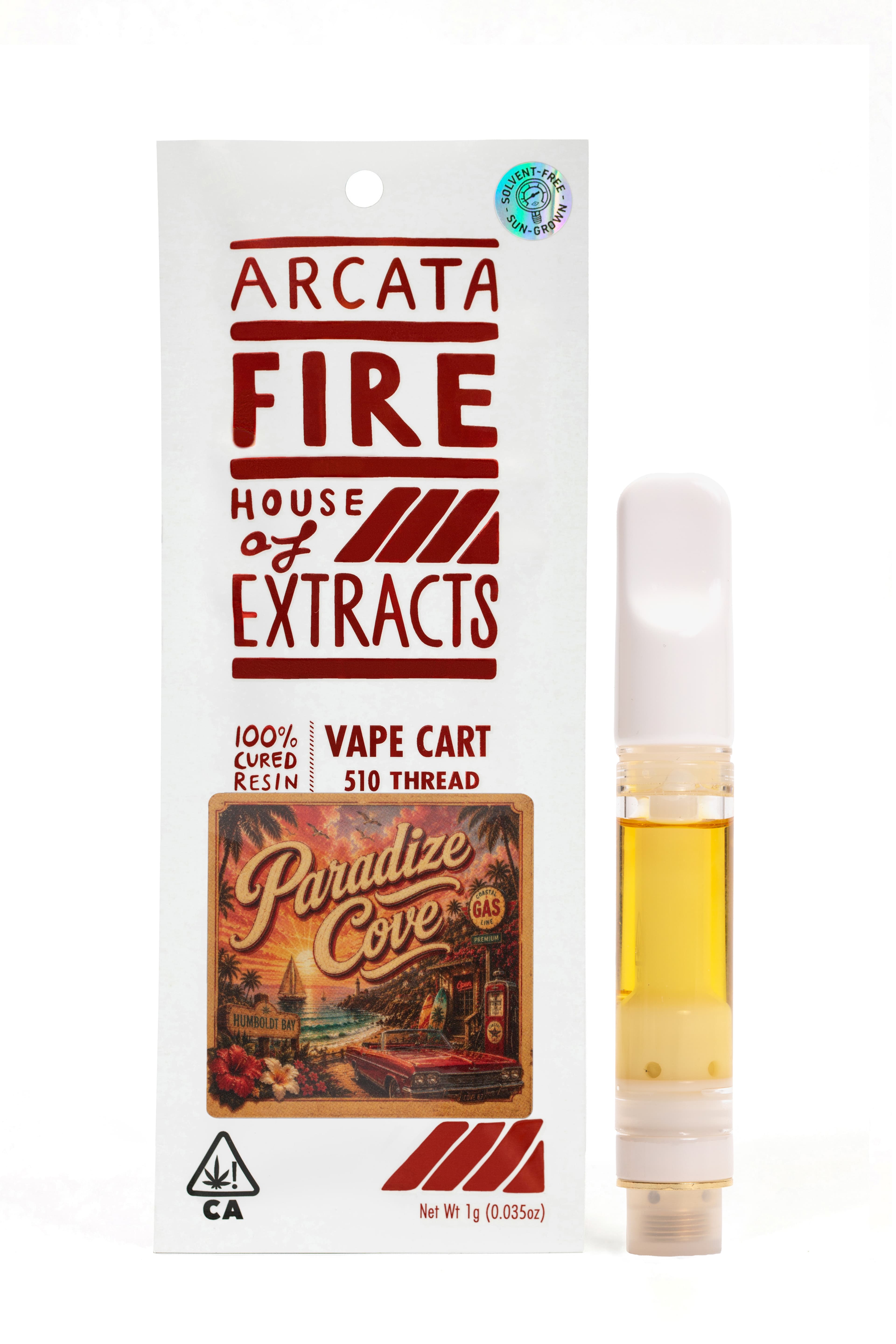 Arcata Fire 100% Cured Resin Cartridge 1g Hybrid Paradize Cove