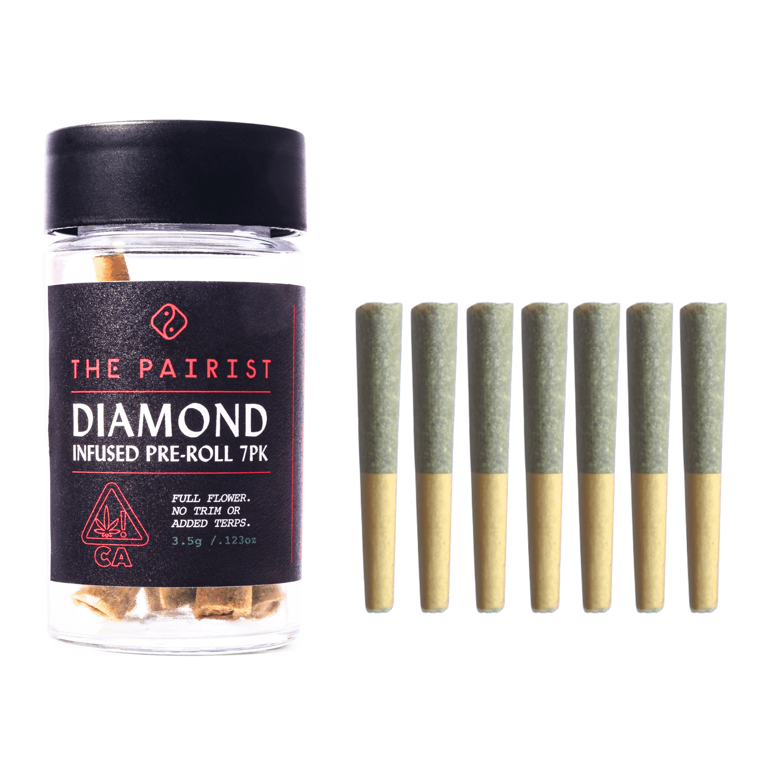 The Pairist Diamond Infused Preroll 0.5g Indica Wedding Cake 7pk 3.5g