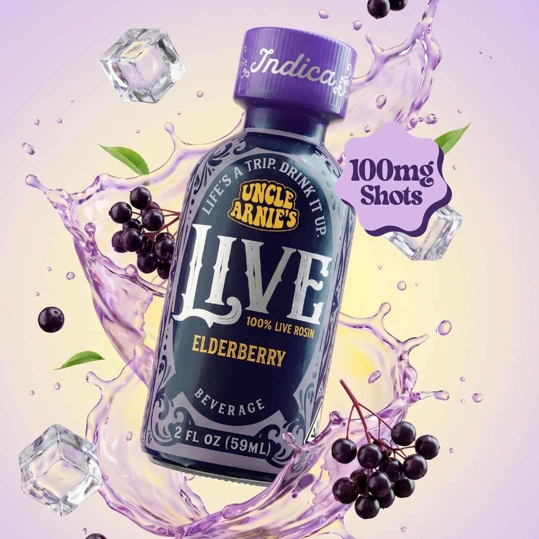 Uncle Arnie's 2oz 100% Live Rosin Indica Elderberry 100mg