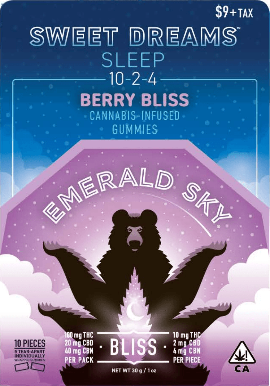 Emerald Sky Sweet Dreams Gummies 5ct 100mg Indica Berry Bliss 10:2:4 THC/CBD/CBN