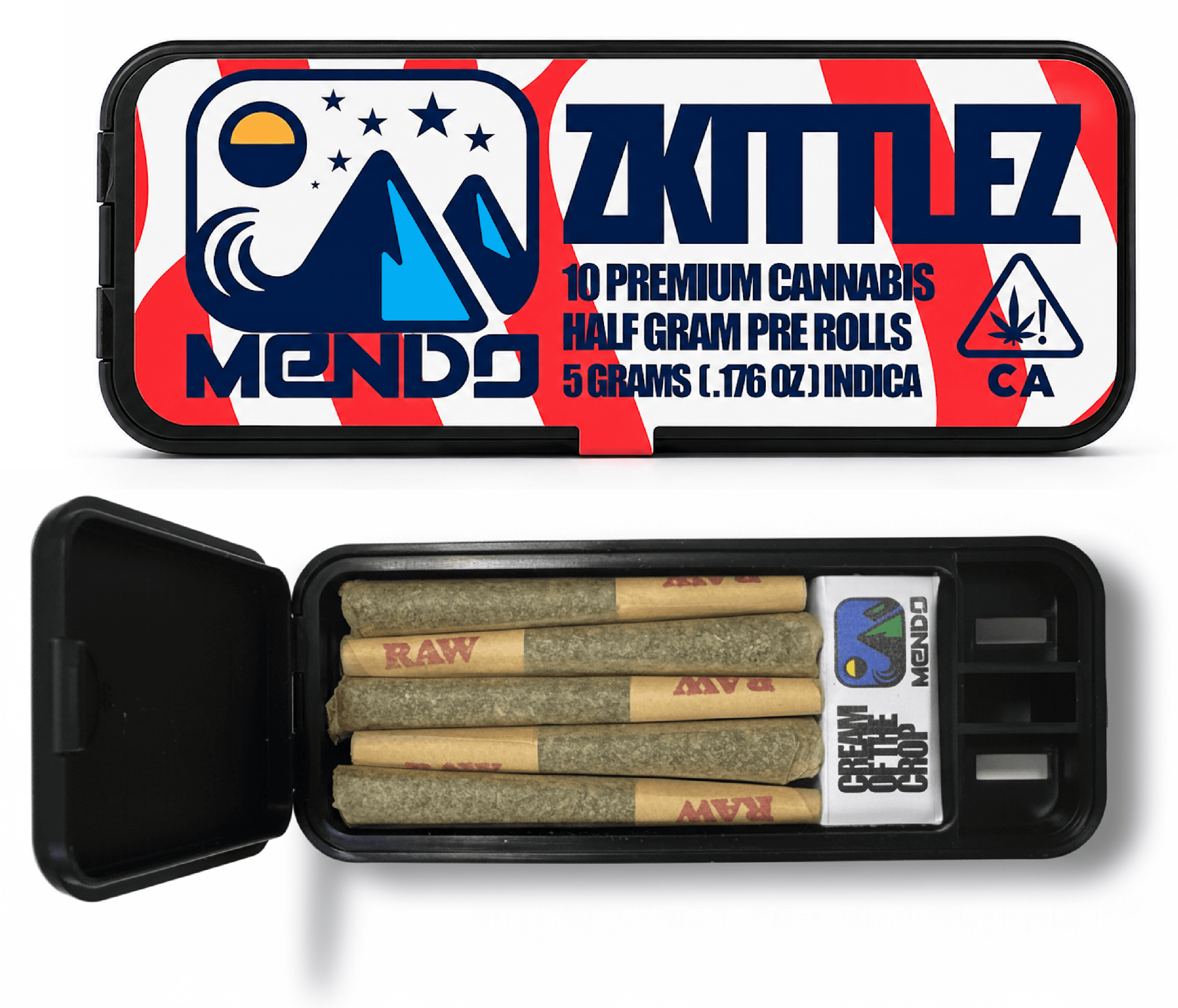 Mendo Preroll 0.5g Indica Zkittlez 10pk 5.0g