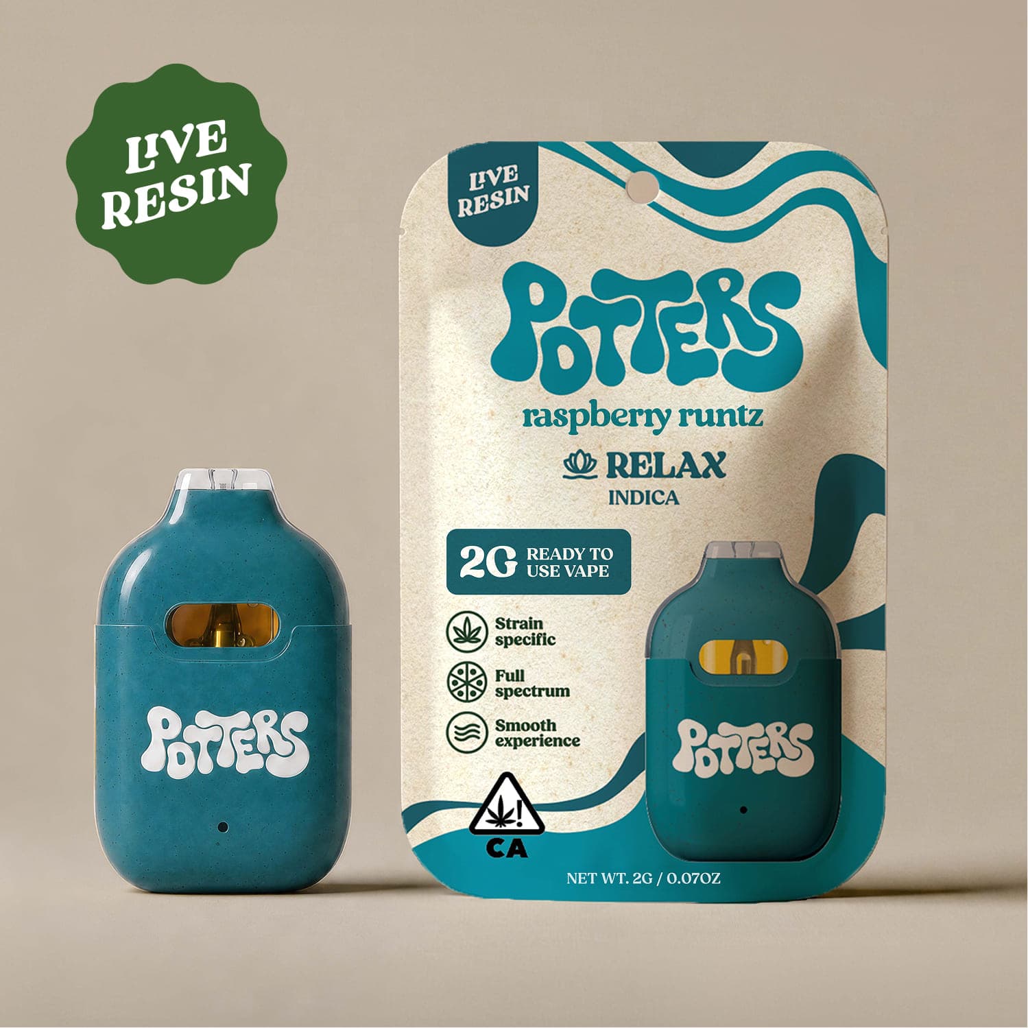 Potters Live Resin All-In-One 2g Raspberry Runtz (Med)