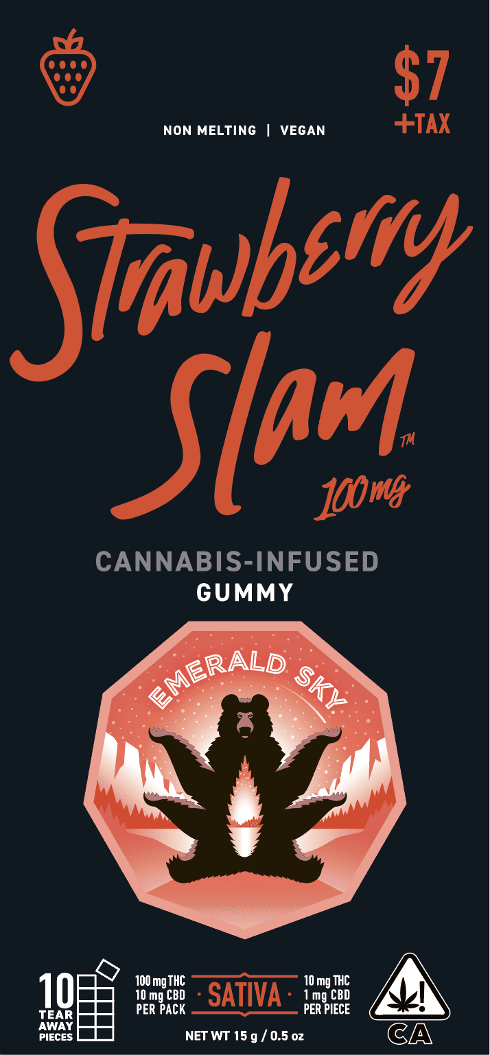 Emerald Sky Gummies 1ct 100mg Sativa Strawberry Slam 48pk