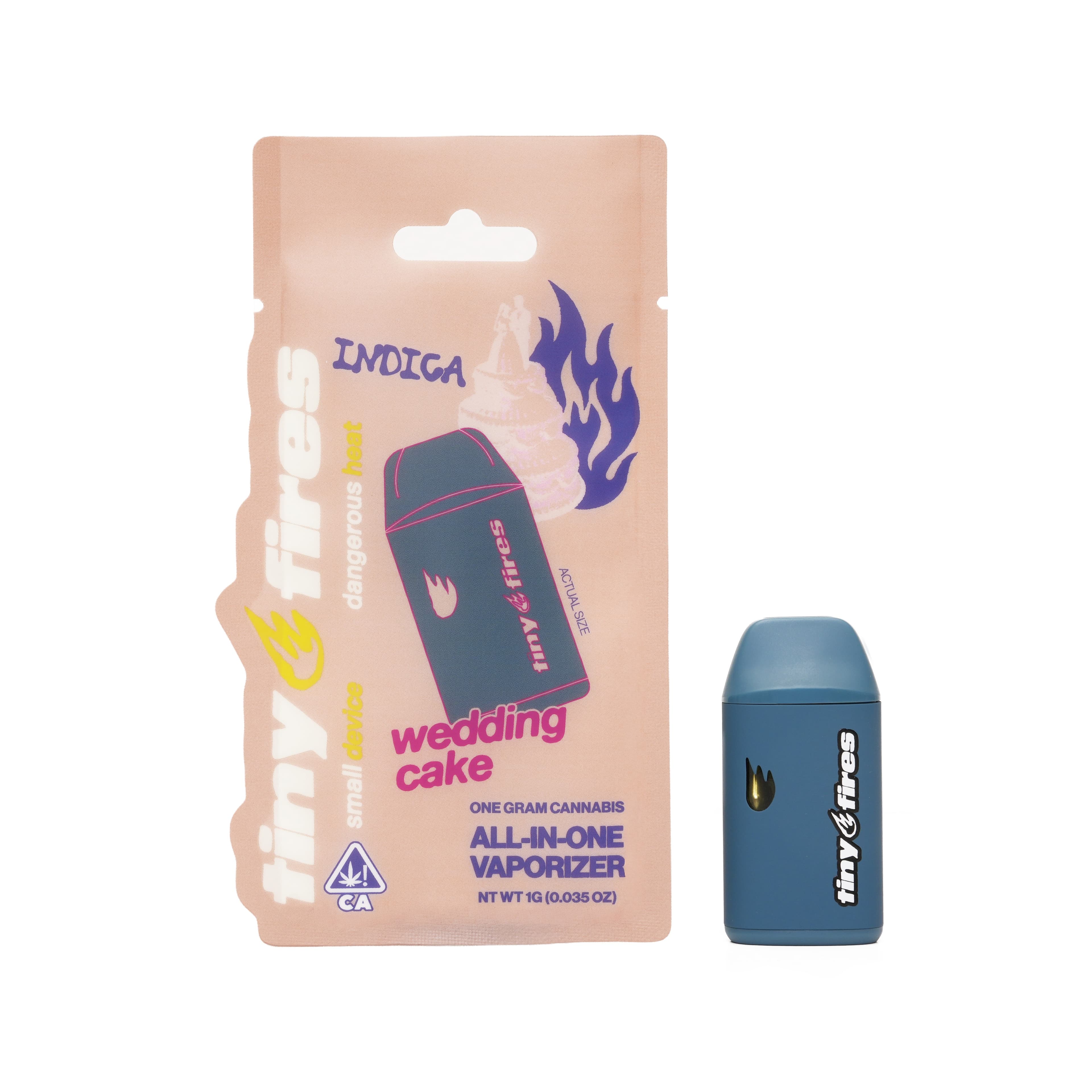Tiny Fires AIO 1g Cart Indica Wedding Cake