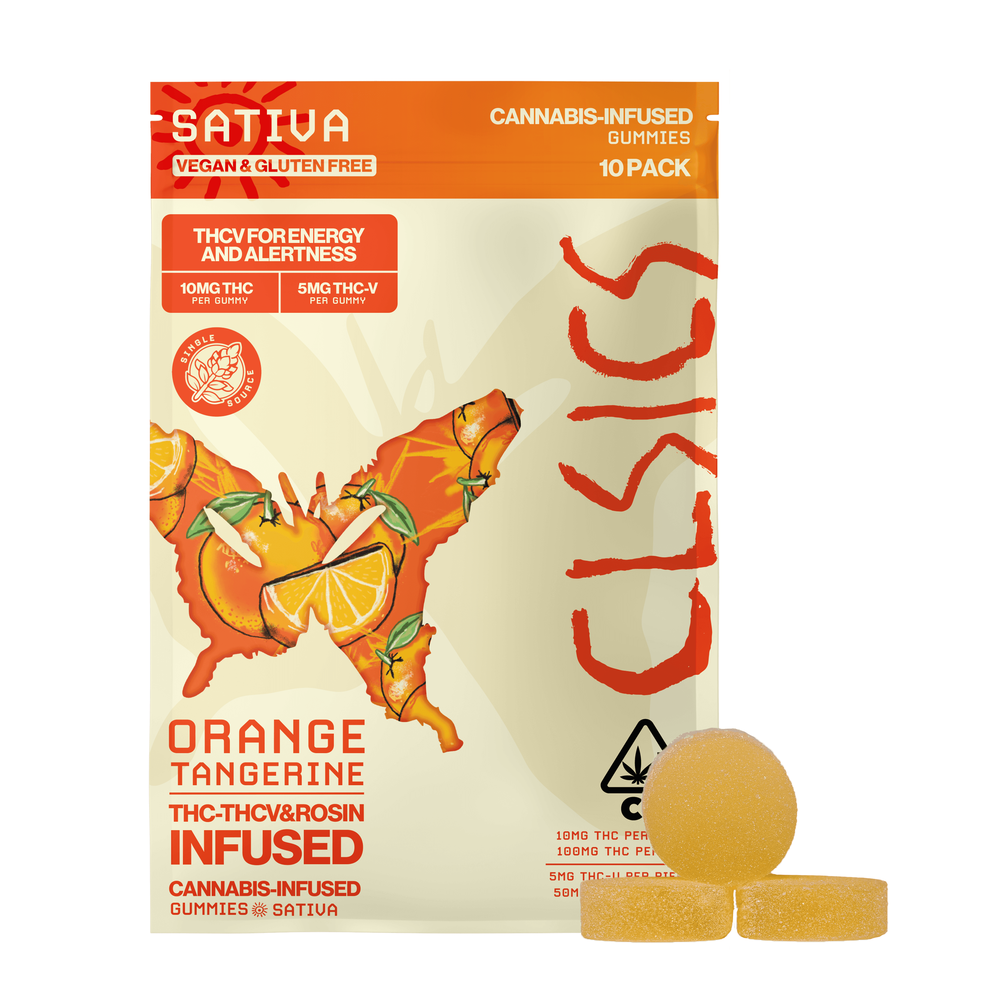 CLSICS Live Rosin Gummies Sativa THC/THC-V Orange Tangerine