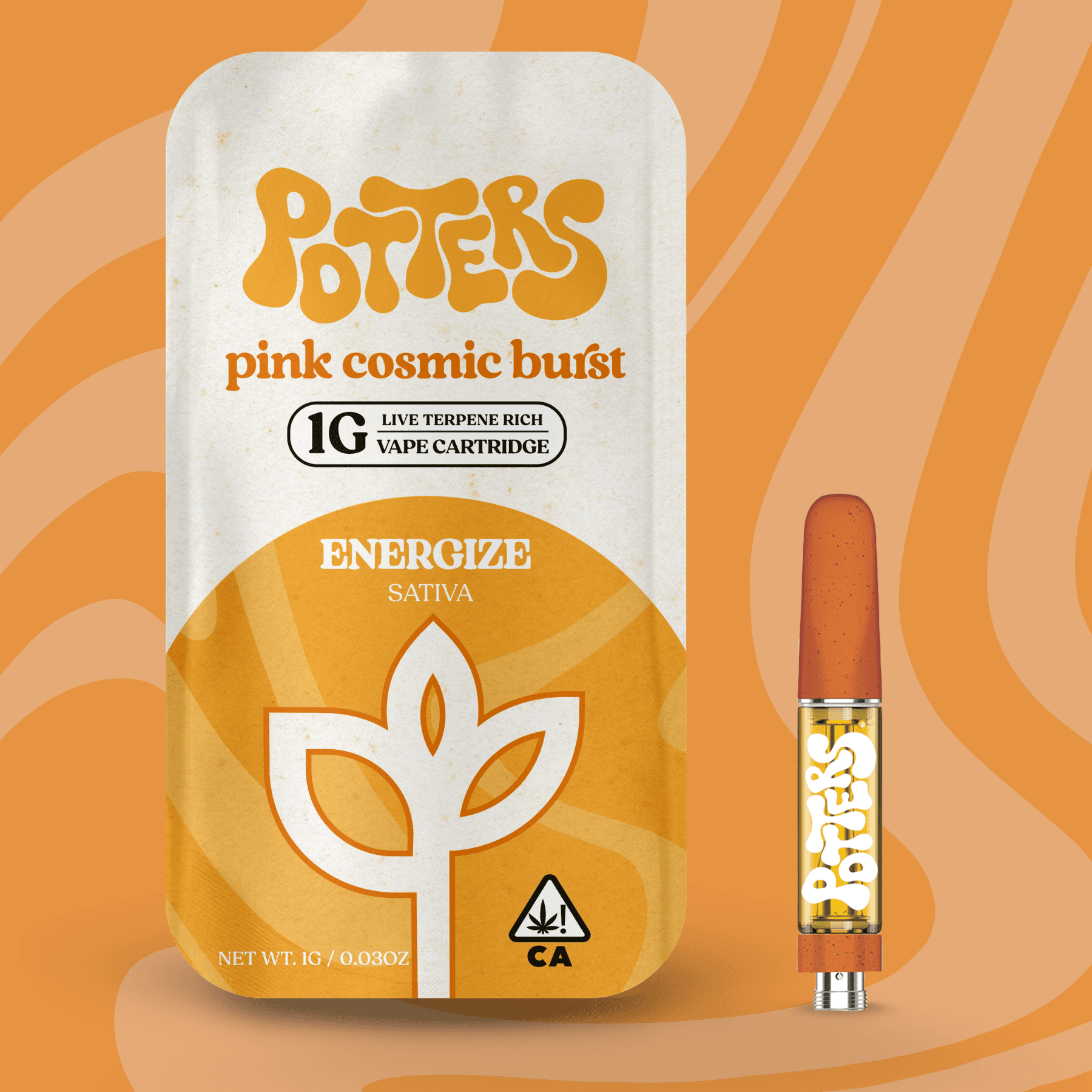 Potters Live Resin Vape Cartridges 1g Sativa Pink Cosmic Burst