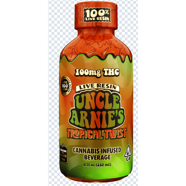 Uncle Arnie's Beverage 8oz 100% Live Resin Tropical Twist 100mg