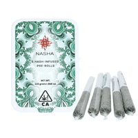 Nasha 5pk Hash Infused Preroll Sativa Hybrid Hella NTZ x Nectarine J