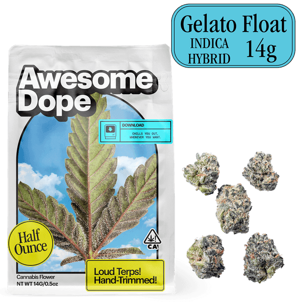 Awesome Dope Smalls Flower 14g Indica Hybrid Gelato Float