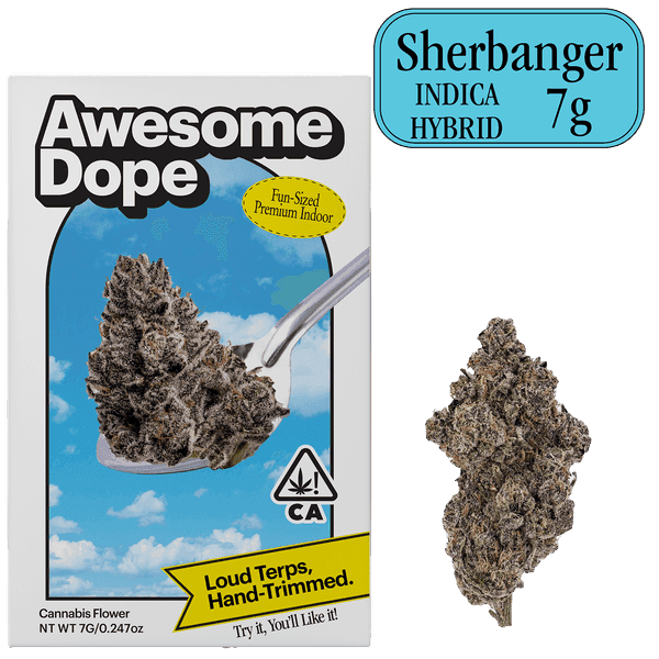 Awesome Dope Indoor Flower 7g Indica Hybrid Sherbanger