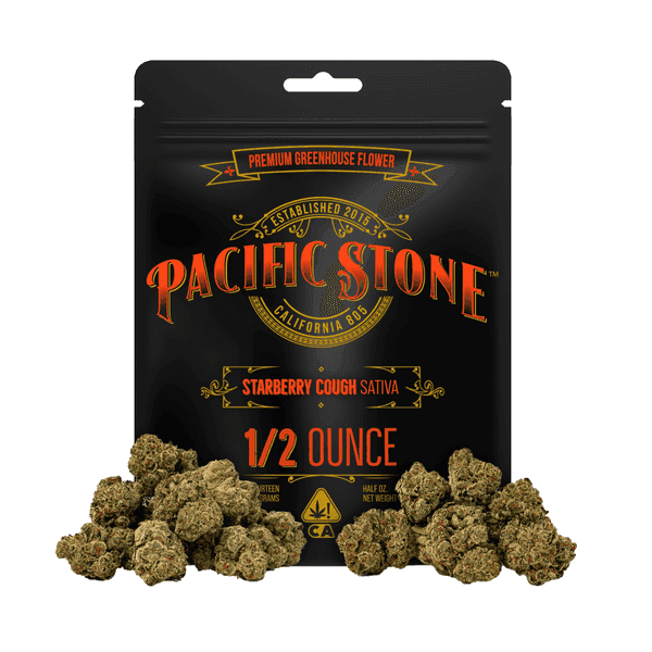 Pacific Stone Flower 14.0g Pouch Sativa Starberry Cough 8ct
