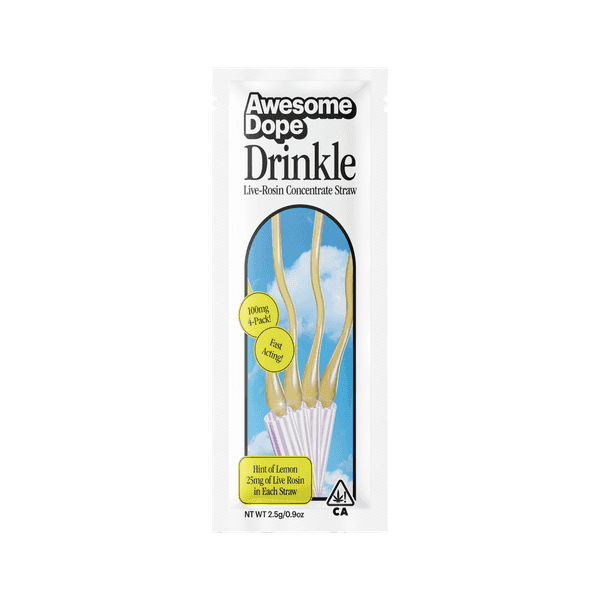 Awesome Dope Edible Rosin Concentrate Straws 25mg Sativa 4pk