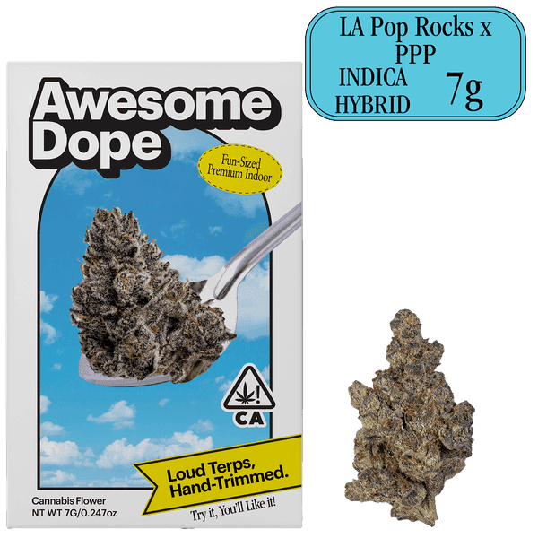 Awesome Dope Indoor Flower 7g Indica Hybrid LA Pop Rocks x PPP