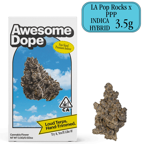 Awesome Dope Indoor Flower 3.5g Indica Hybrid LA Pop Rocks x PPP