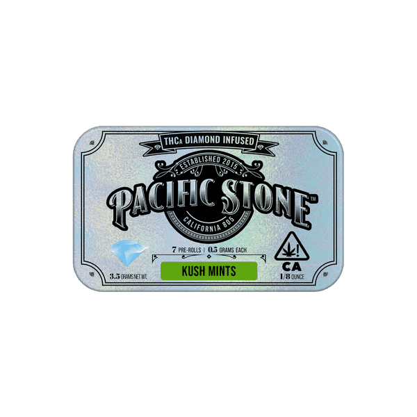 Pacific Stone Diamond Infused Prerolls 0.5g Hybrid Kush Mints 7-Pack 3.5g