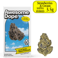 Awesome Dope Indoor Flower 3.5g Sativa Hybrid Strawberries & Cream