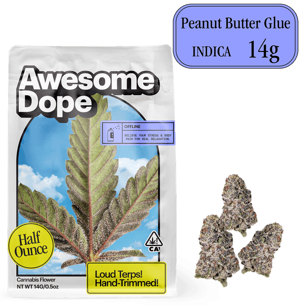 Awesome Dope Smalls Flower 14g Indica Peanut Butter Glue